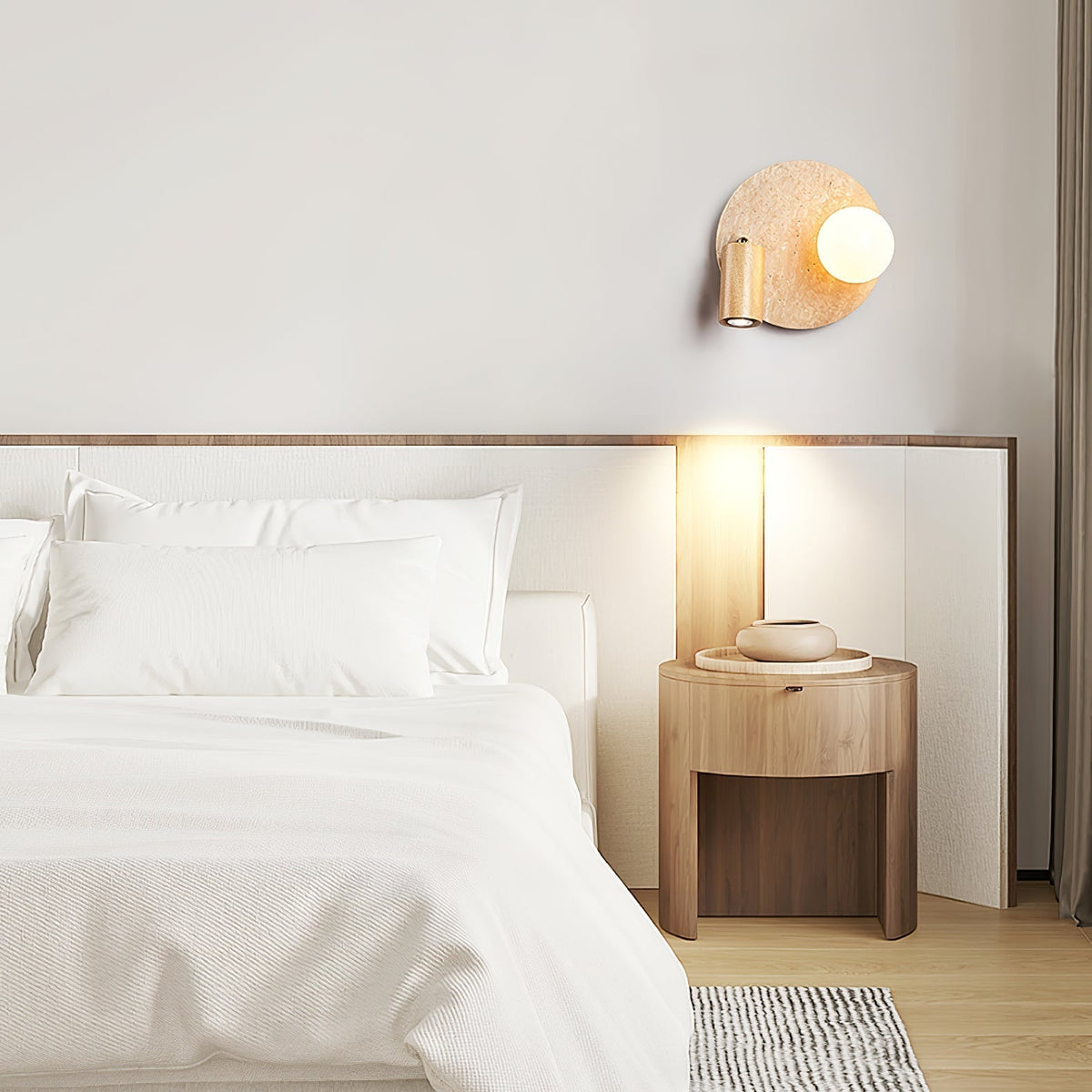 Armara wandlamp met Geel travertin Schijf