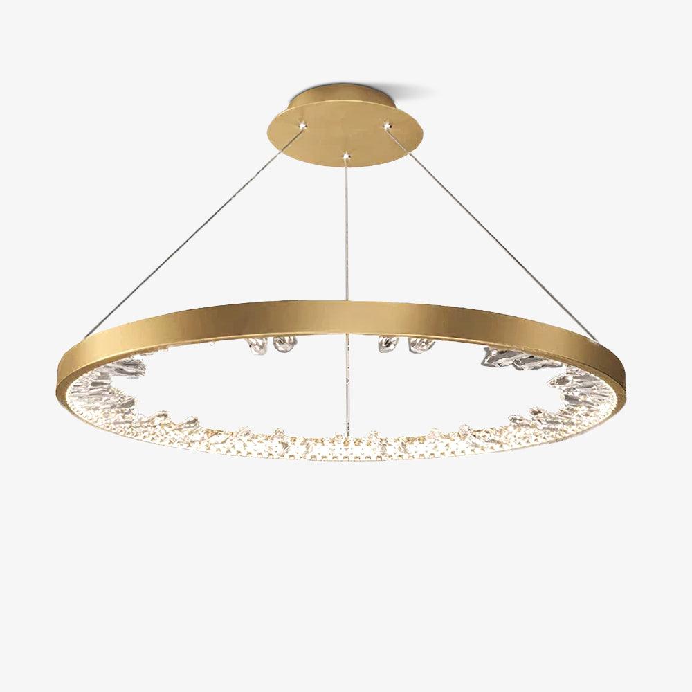 Selorian Kroonluchter Cirkel Kristal Gouden Ring Elegante
