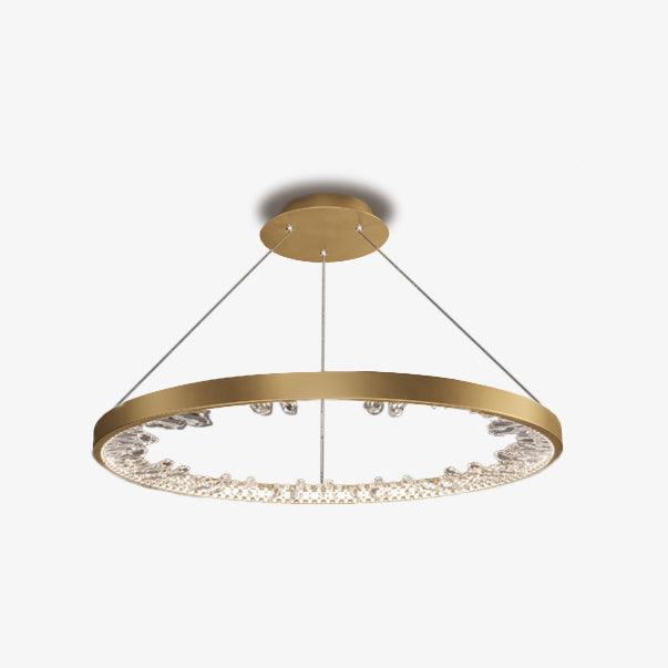 Selorian Kroonluchter Cirkel Kristal Gouden Ring Elegante
