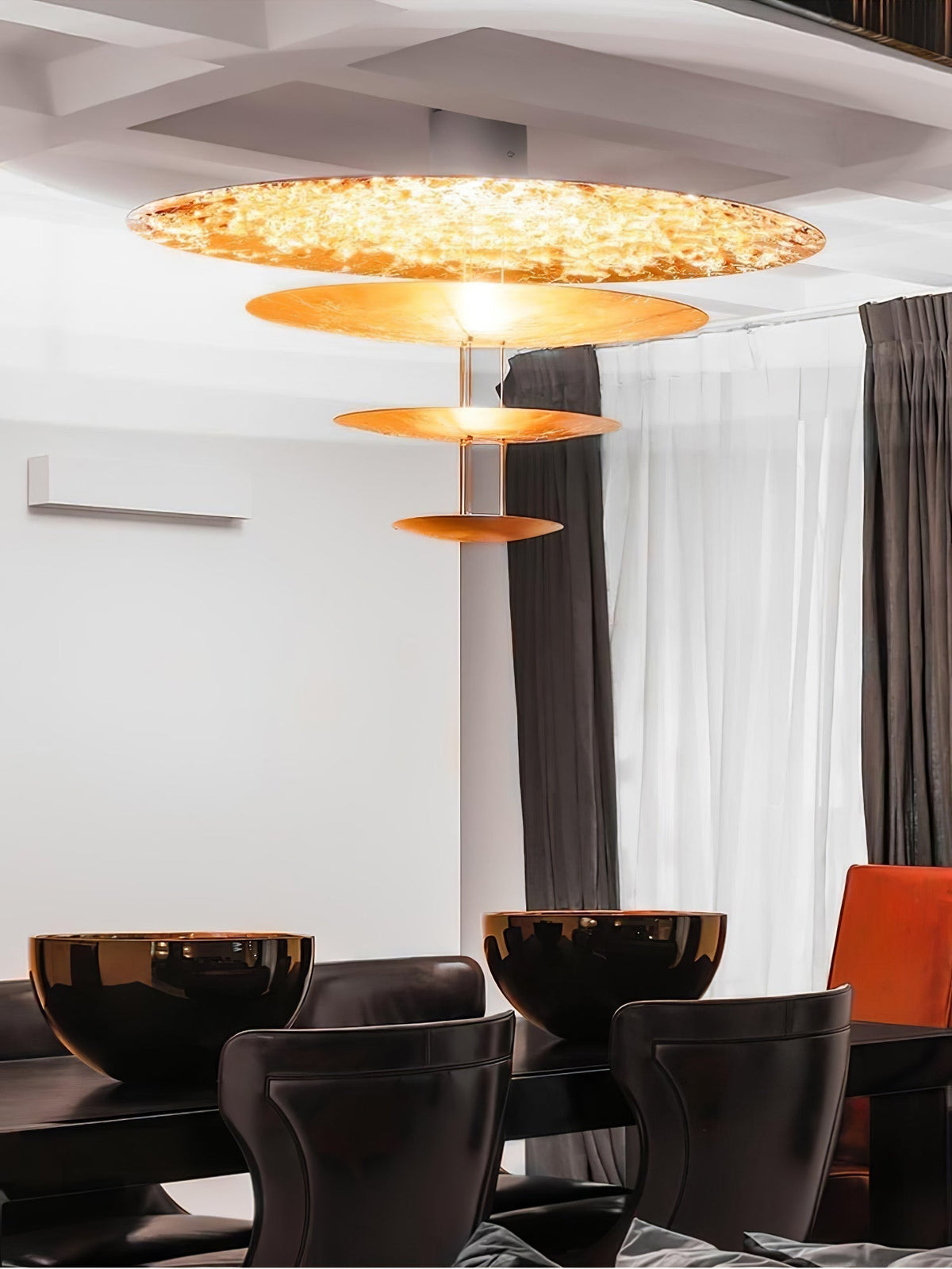 Phelion gelaagde hanglamp van goudfolie