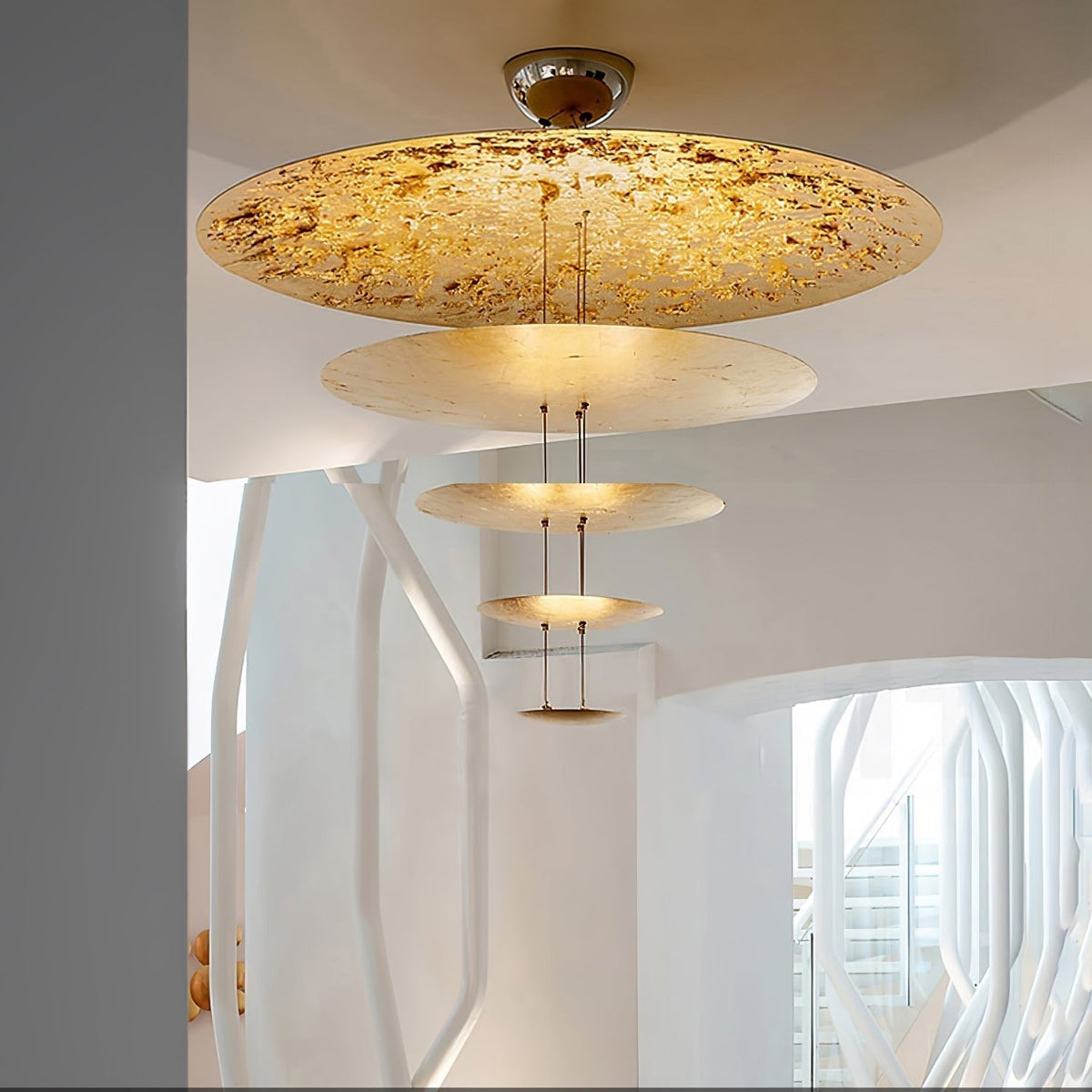 Phelion gelaagde hanglamp van goudfolie