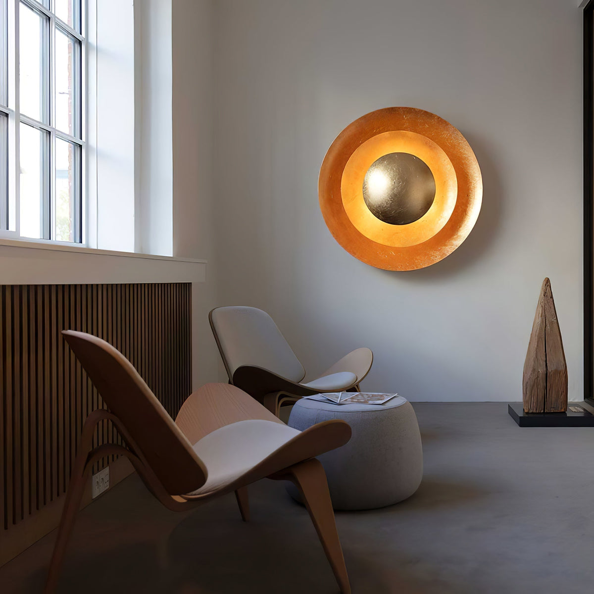 Solaris Vintage goudkleurige folie wandlamp