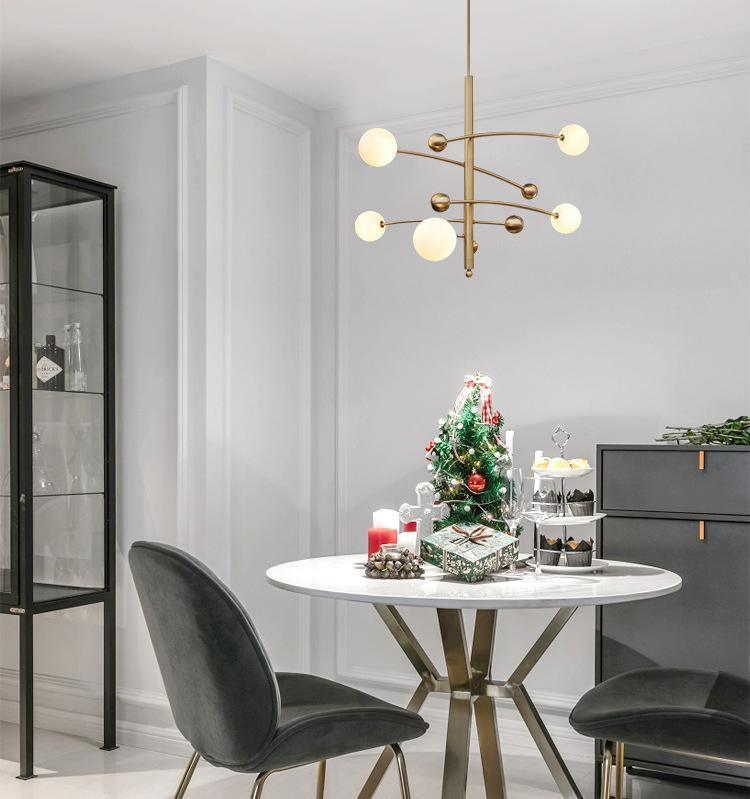 Soliveon Kroonluchter messing Verticale Stralende Bollen