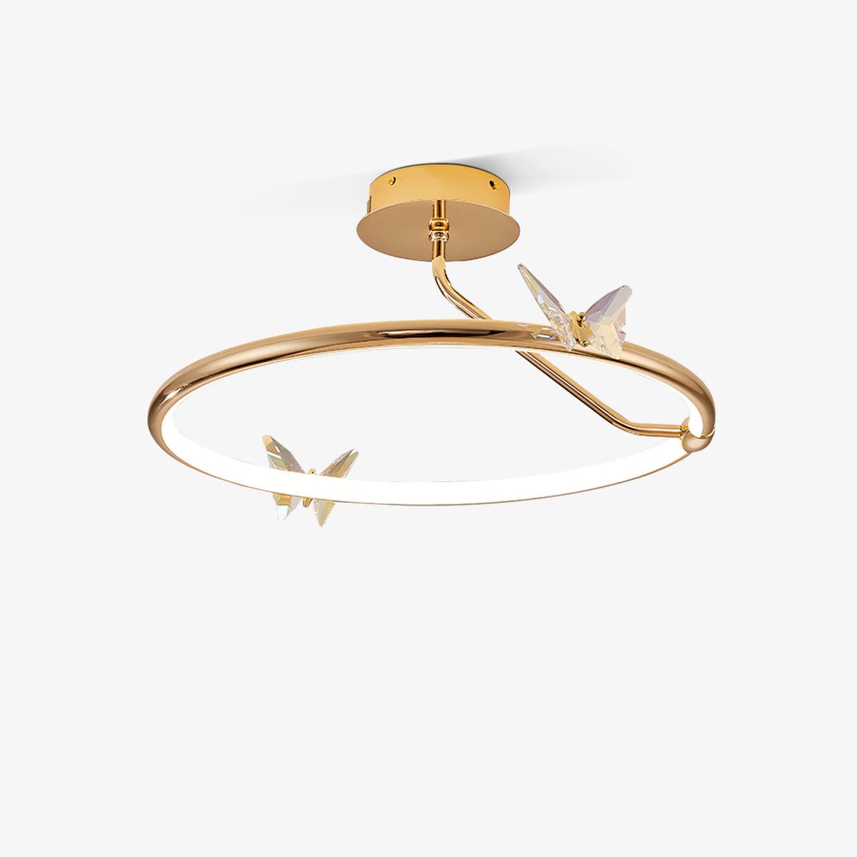 Cyrelel plafondlamp Magic Butterfly met kristalaccenten en LED-ring