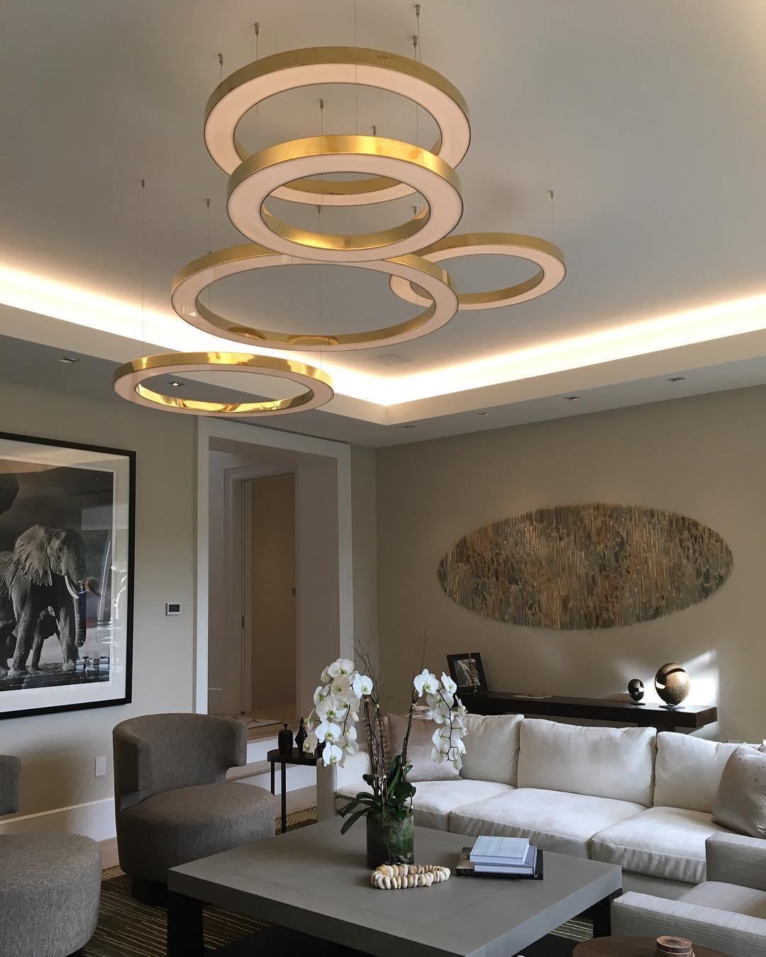 Dexlin hanglamp LED-ring goudkleurige afwerking moderne 3-ring