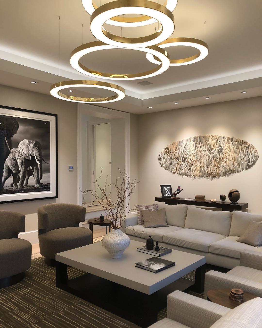 Dexlin hanglamp LED-ring goudkleurige afwerking moderne 3-ring