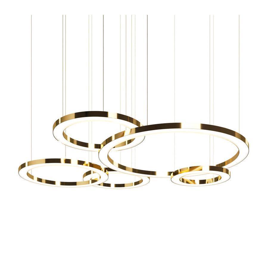 Dexlin hanglamp LED-ring goudkleurige afwerking moderne 3-ring