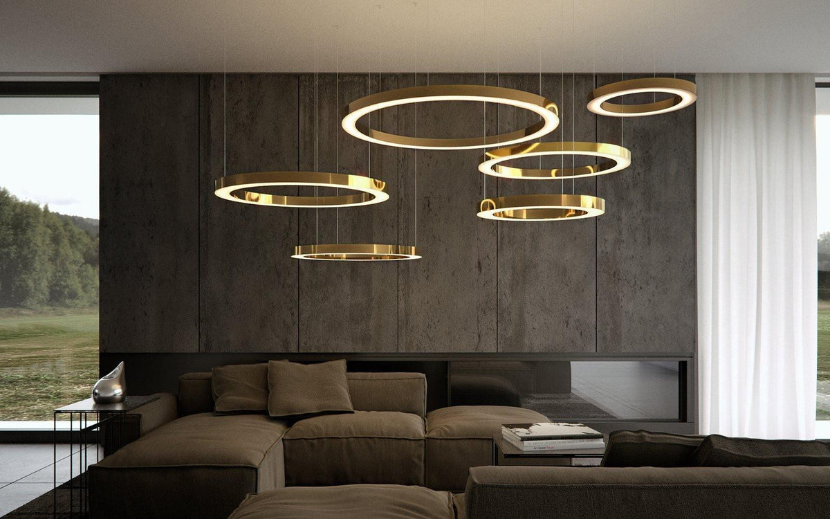 Dexlin hanglamp LED-ring goudkleurige afwerking moderne 3-ring