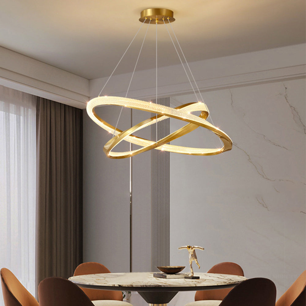 Arisha Minimalist Ring Spiral Shape Metal Pendant Light,Gold