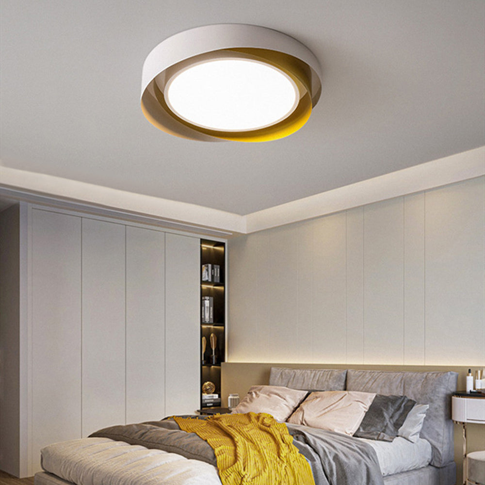 Quinn Moderne Design LED Geometrische Plafondlamp Metaal/Acryl Wit/Goud Woonkamer
