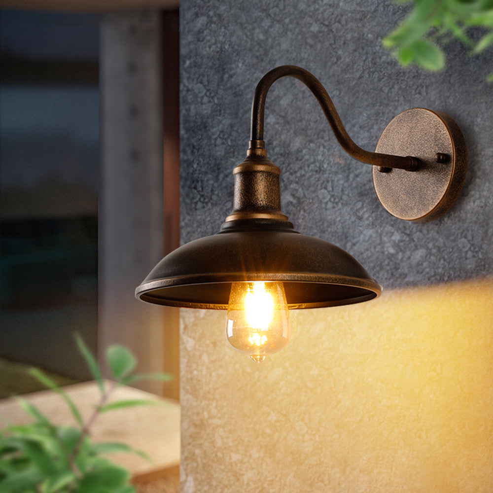 Alessio Rustieke Komvormige mMetalen Wandlamp, Antiek Messing