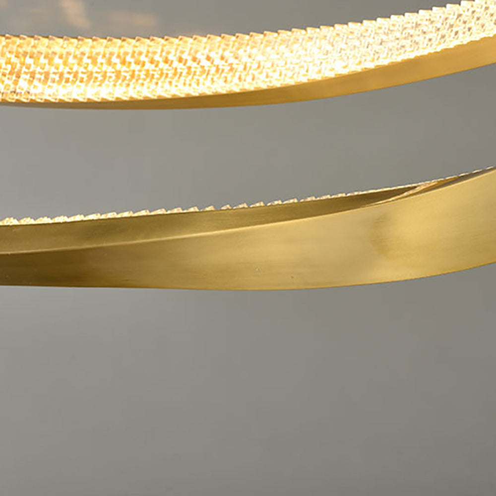 Arisha Minimalist Ring Spiral Shape Metal Pendant Light,Gold