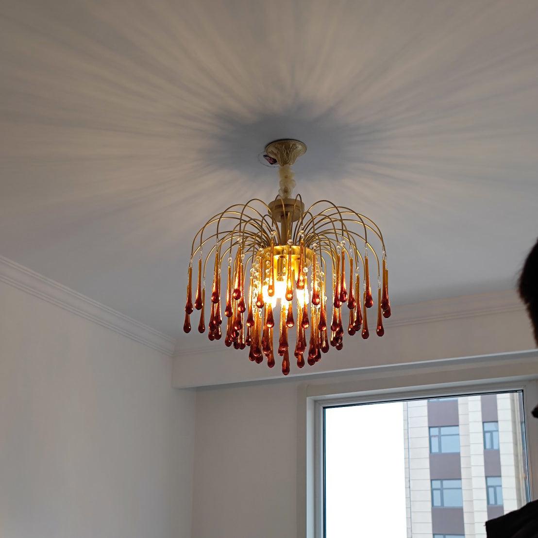 Ciel Kroonluchter met Goudkleurige Armen en Kristal