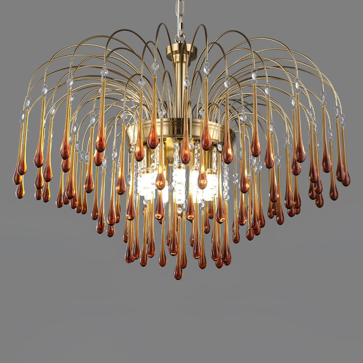 Ciel Kroonluchter met Goudkleurige Armen en Kristal