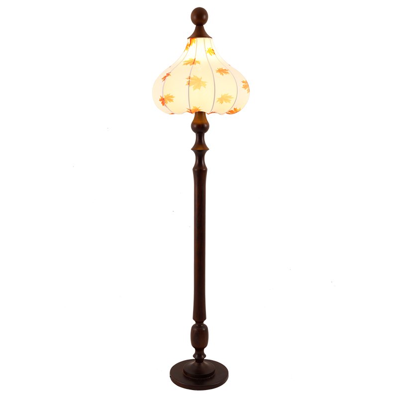 Maplen Houten Stoffen Vintage vloerlamp