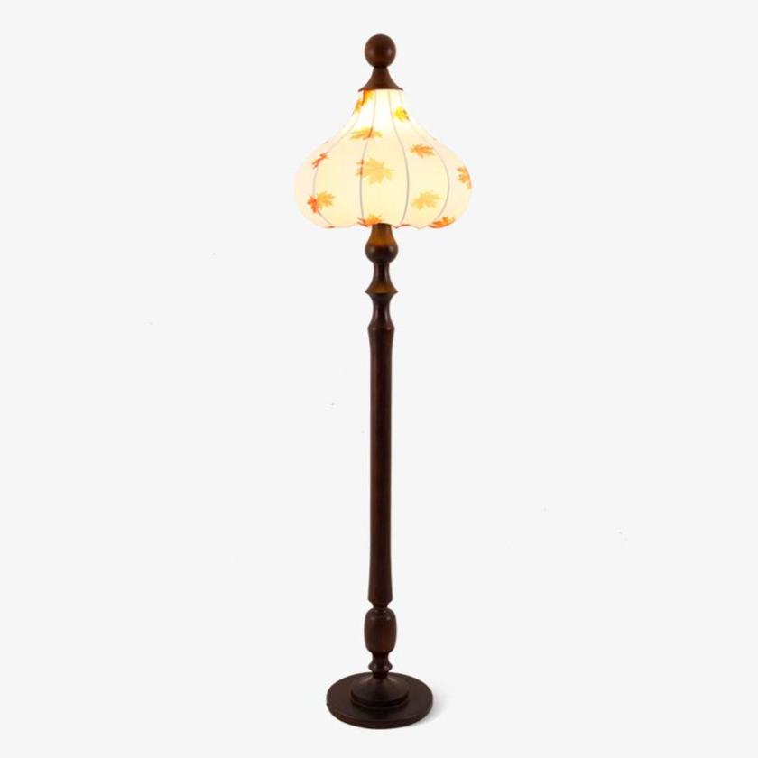 Maplen Houten Stoffen Vintage vloerlamp
