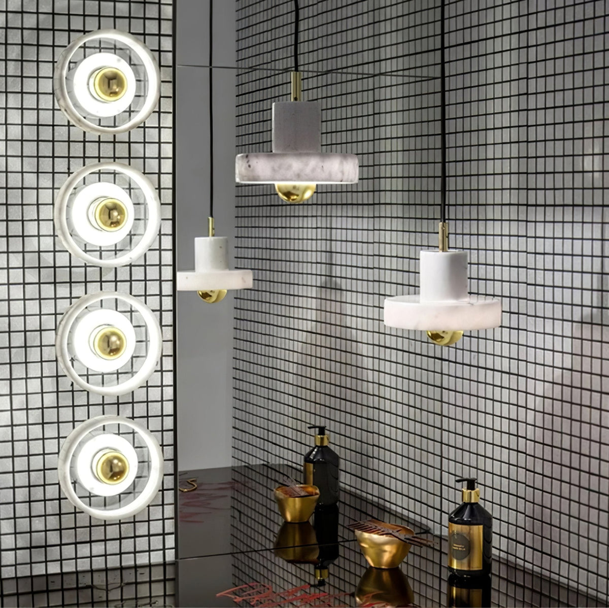 Cunorora Premium Noordse kunst Aura marmer hanglamp