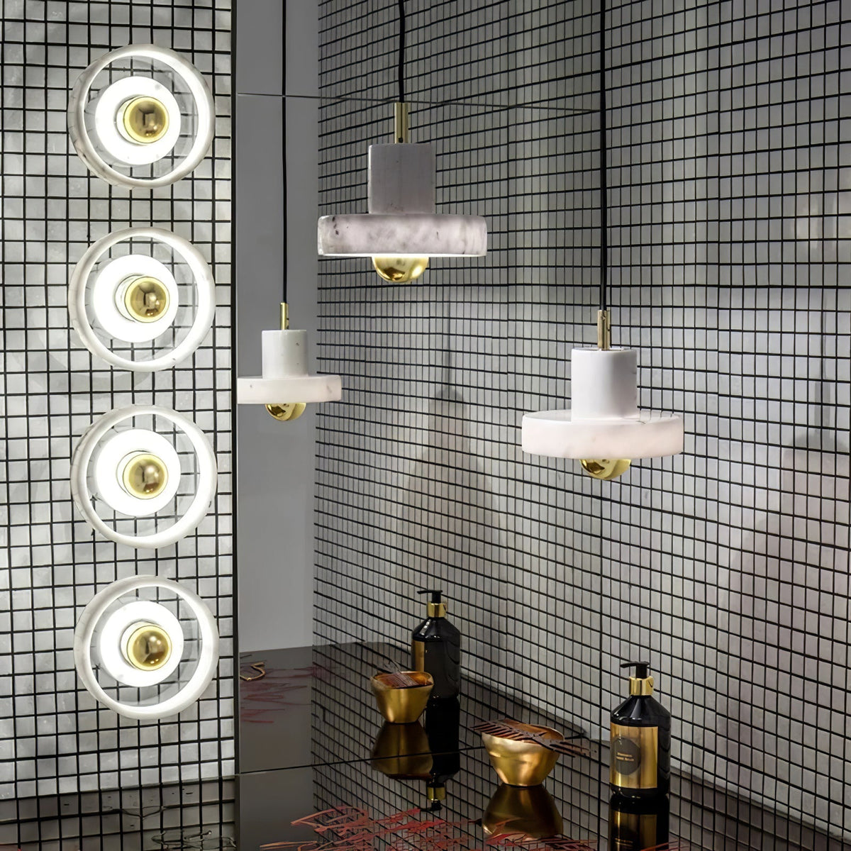 Cunorora Premium Noordse kunst Aura marmer hanglamp
