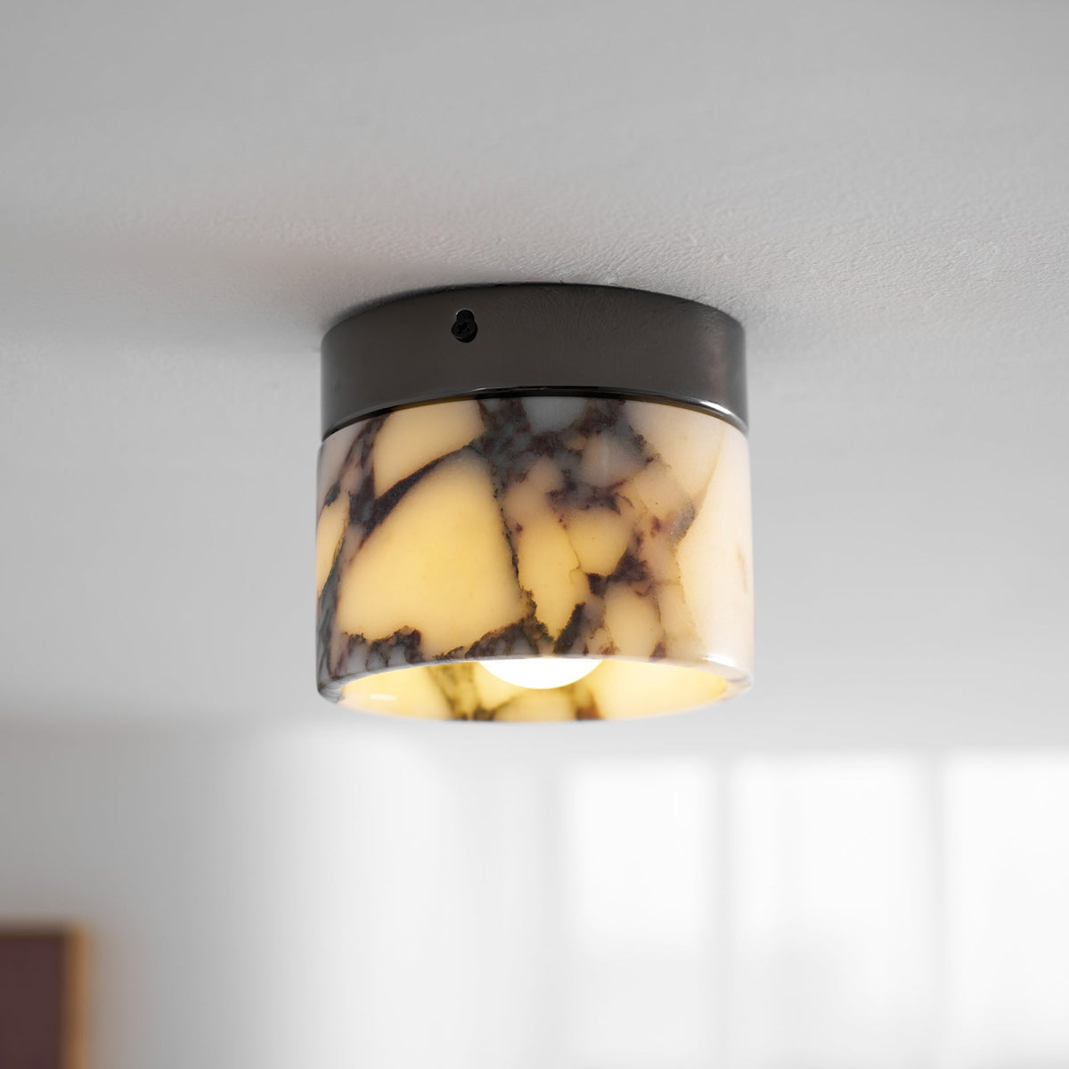 Selielle ronde marmeren plafondlamp