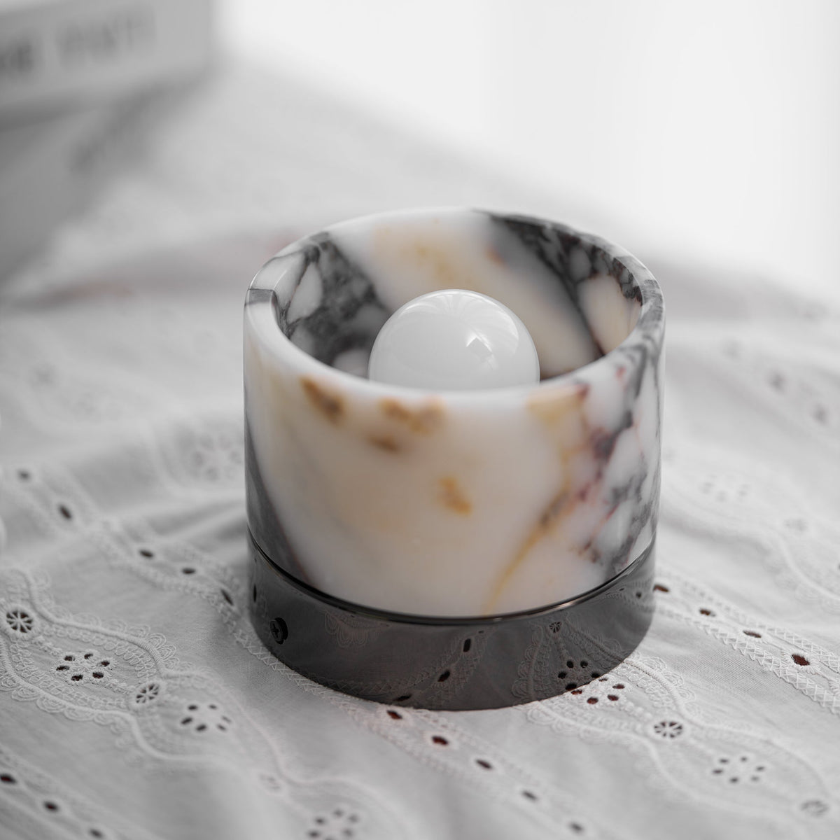 Selielle ronde marmeren plafondlamp