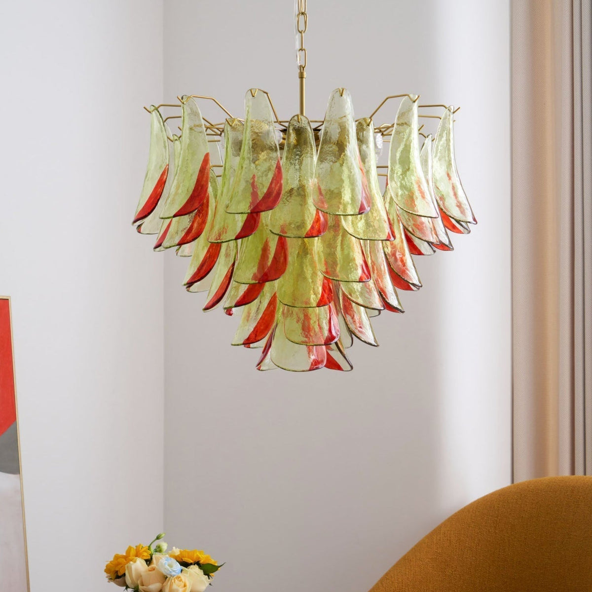 Celoraria Kroonluchter Murano-glas Bloemblaadjes Elegante