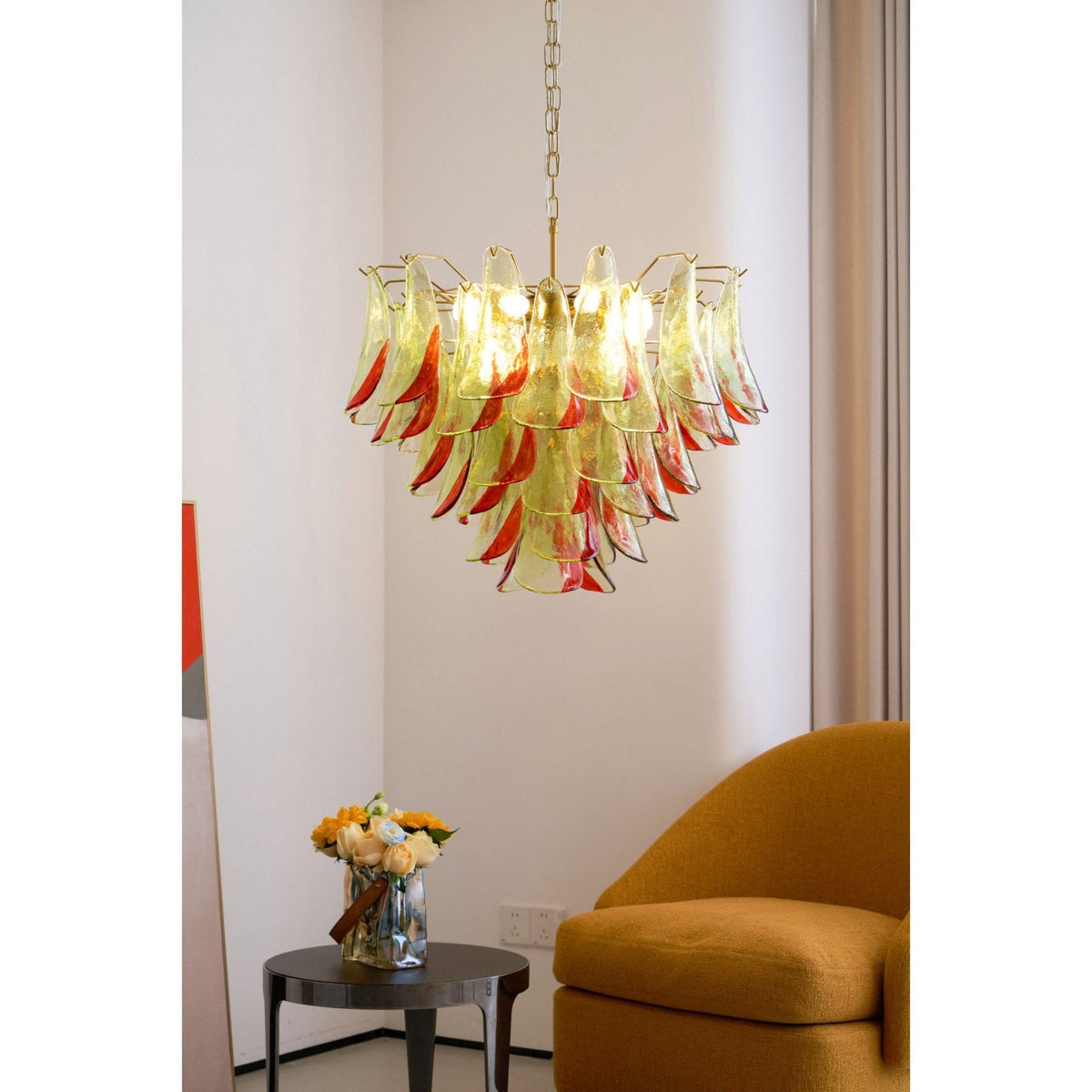 Celoraria Kroonluchter Murano-glas Bloemblaadjes Elegante