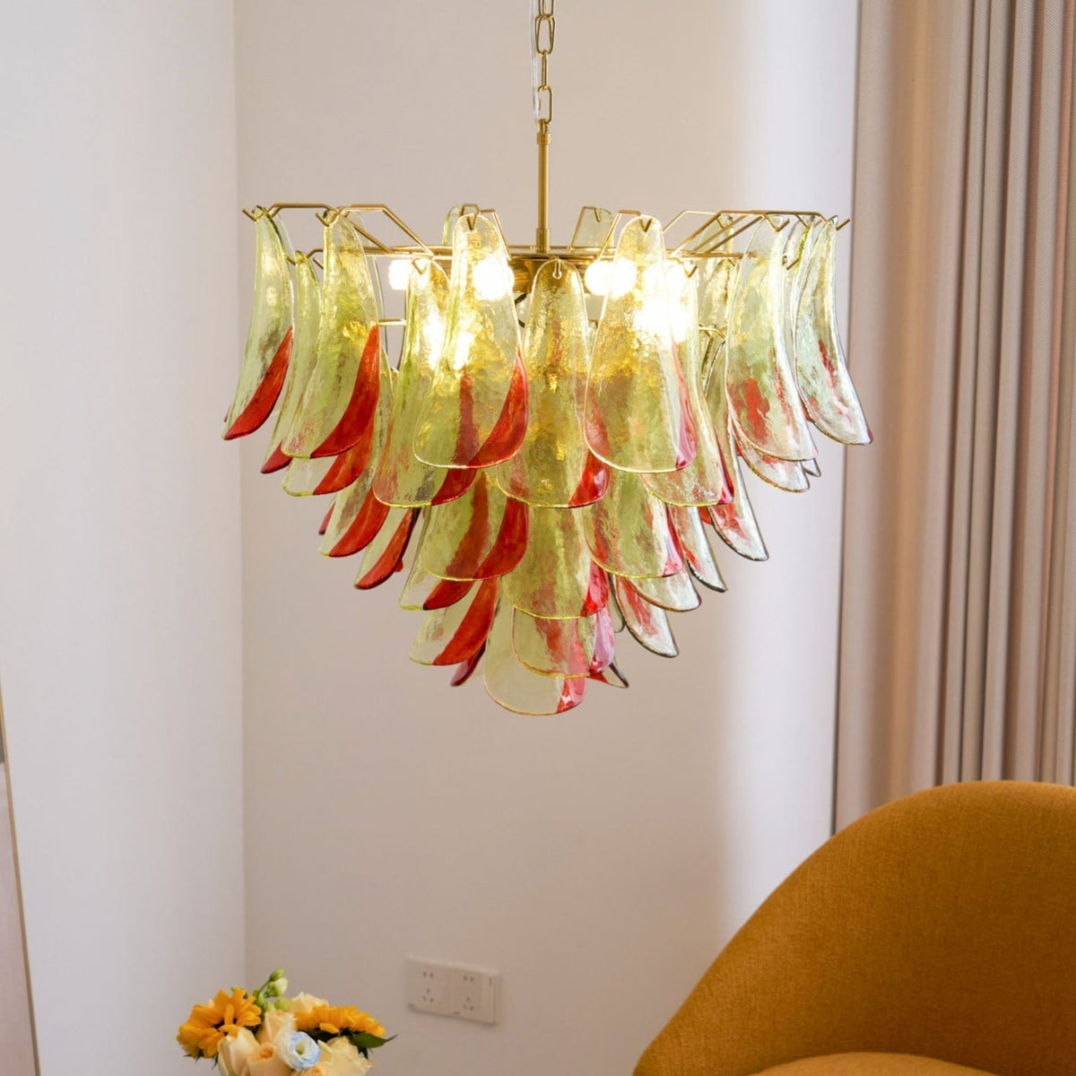 Celoraria Kroonluchter Murano-glas Bloemblaadjes Elegante