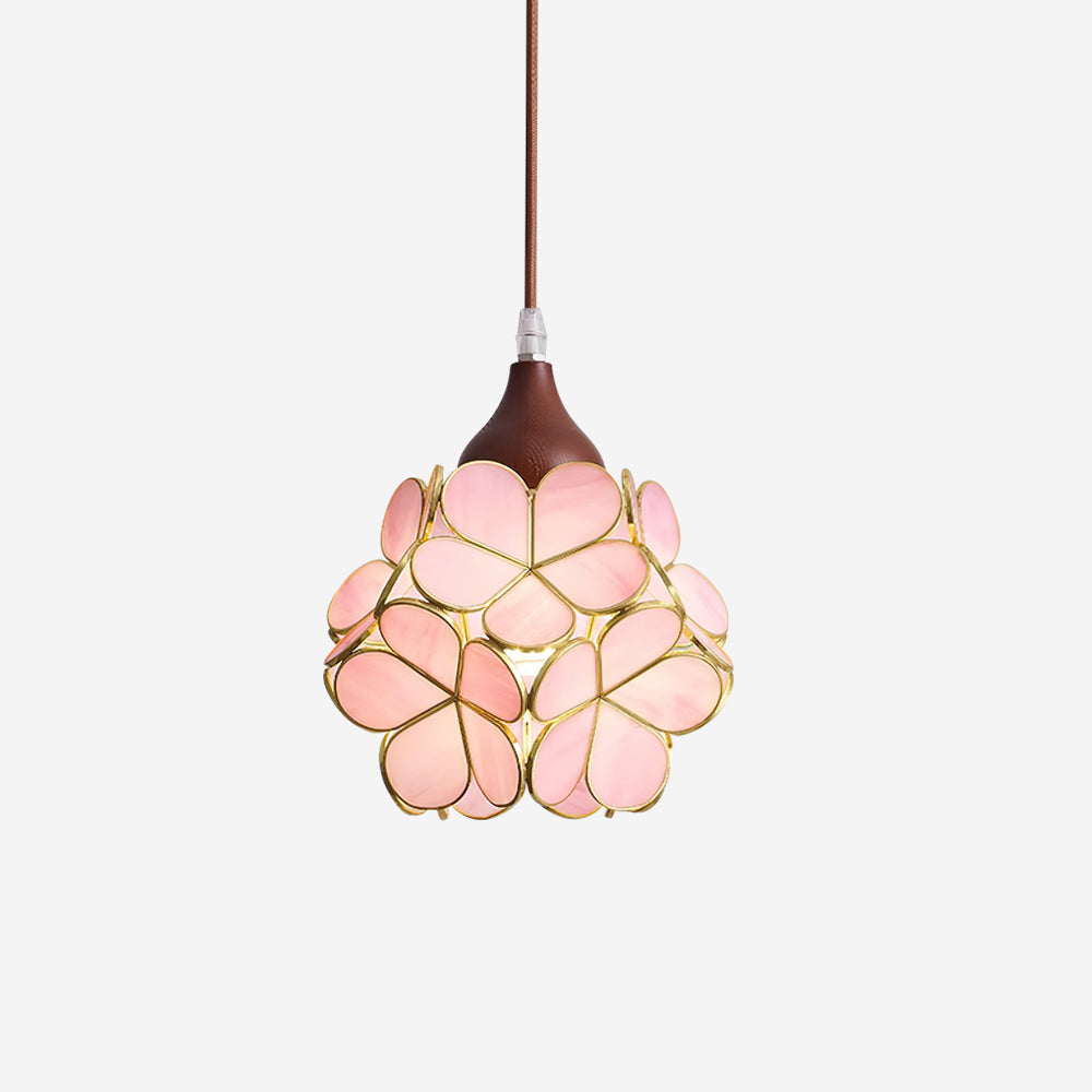 Velina hanglamp met roze bloemblaadjes