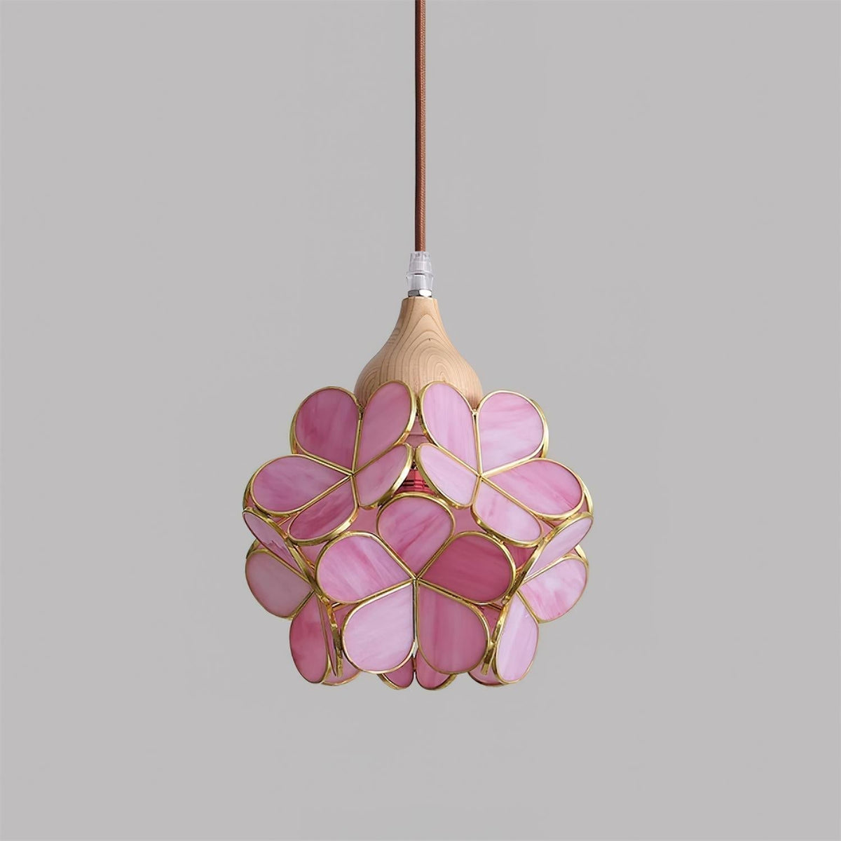 Velina hanglamp met roze bloemblaadjes
