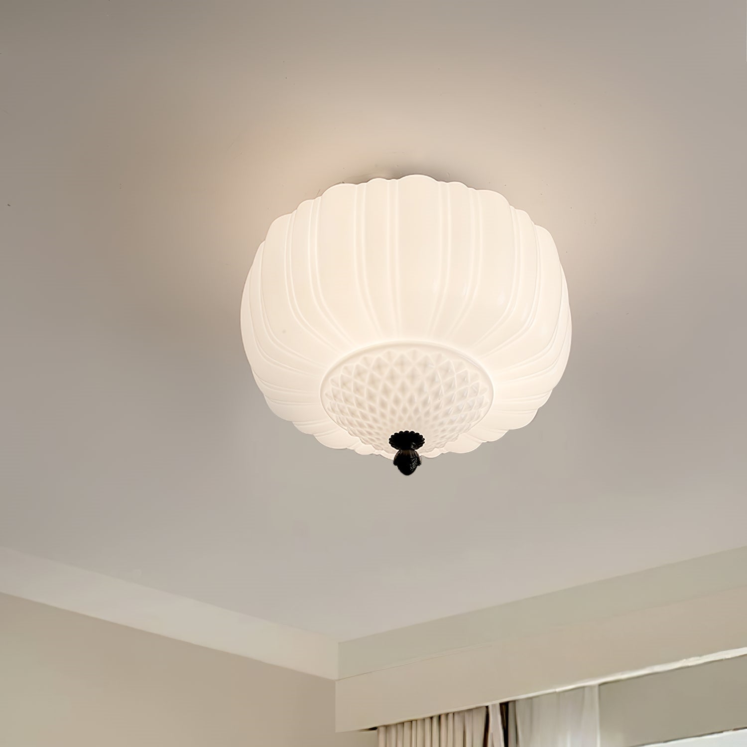 Nielsen Moderne Inbouwmontage Plafondlamp Metaal Glas Slaapkamer