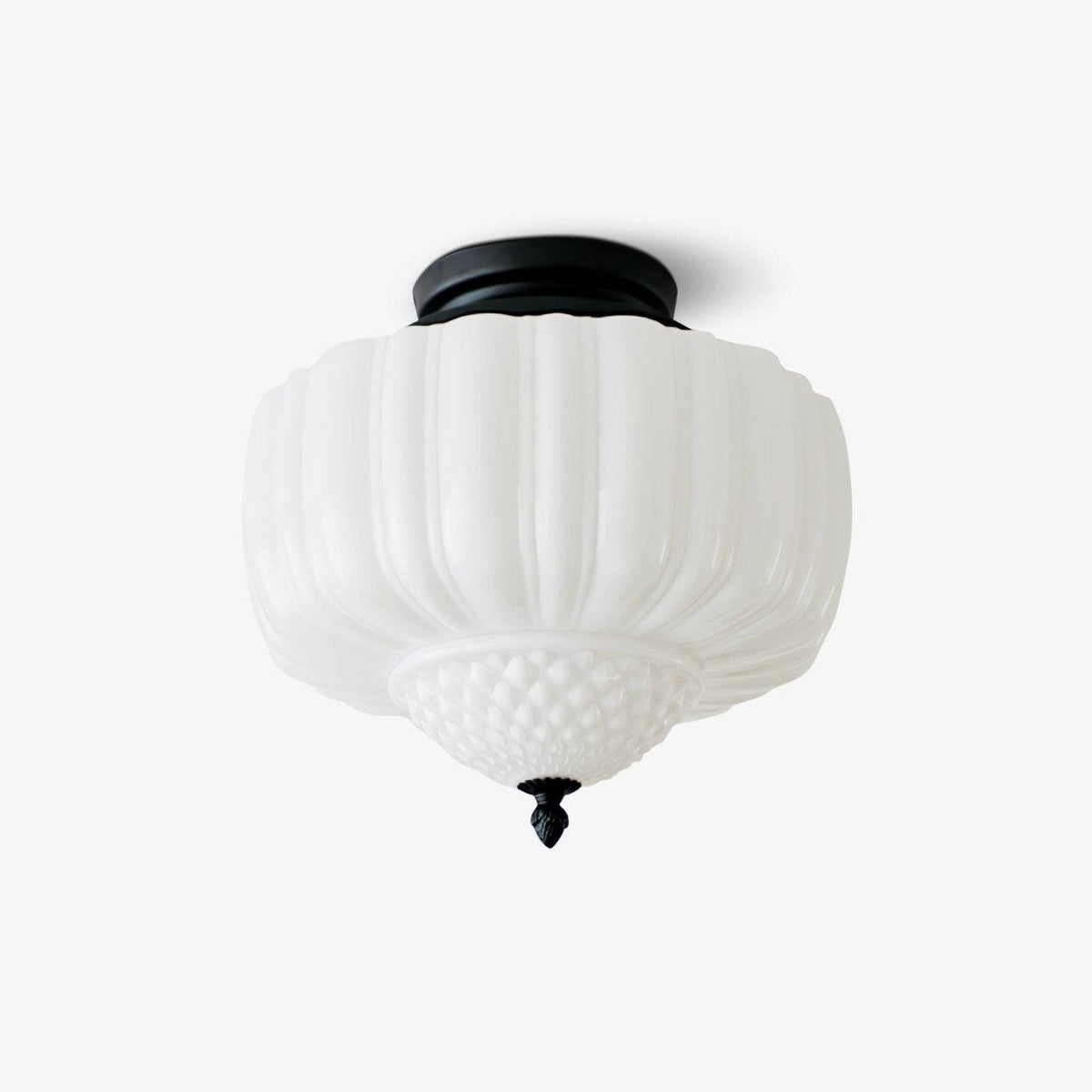 Aveny plafondlamp van glas opalglas gevlinderd koepelvorm vintage