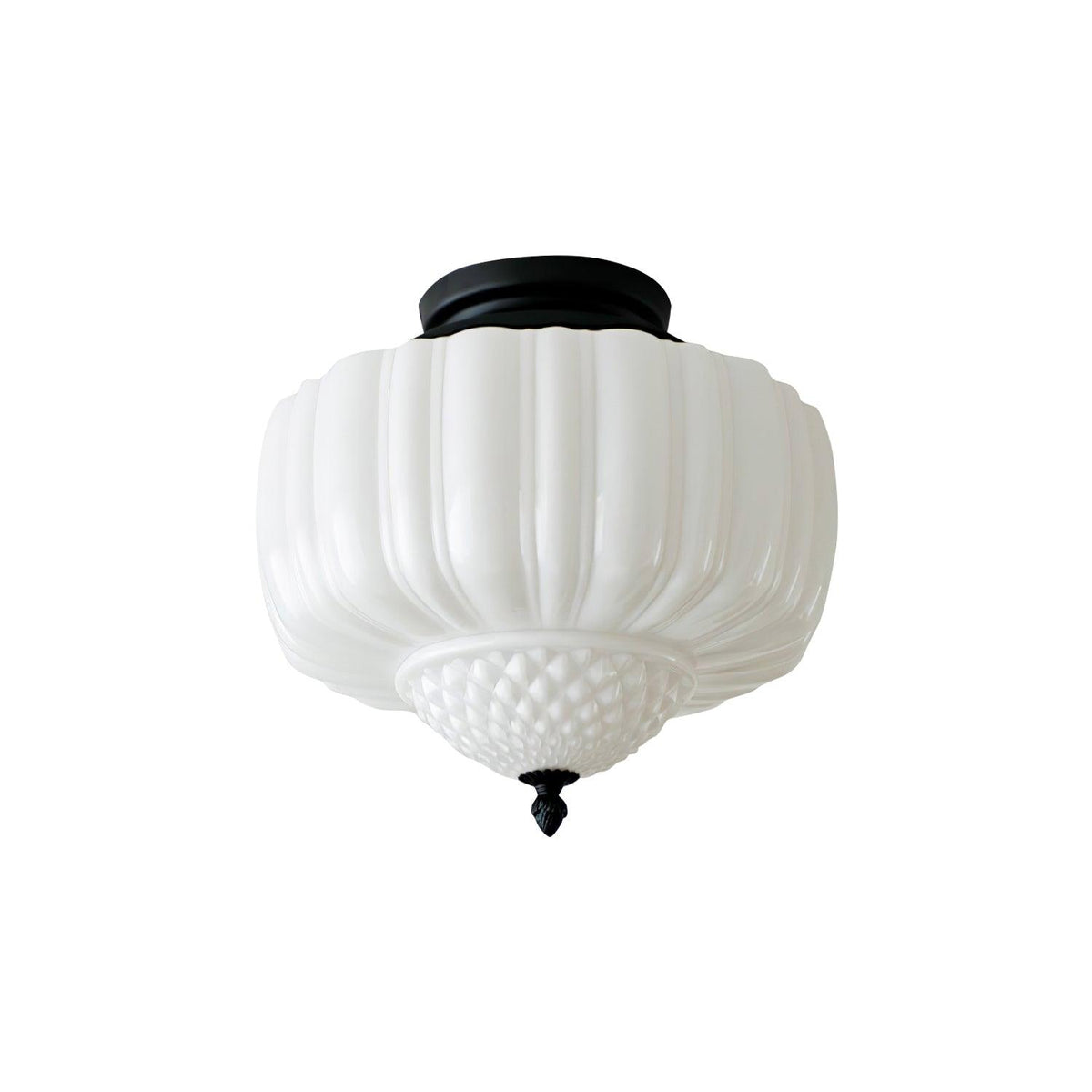 Aveny plafondlamp van glas opalglas gevlinderd koepelvorm vintage