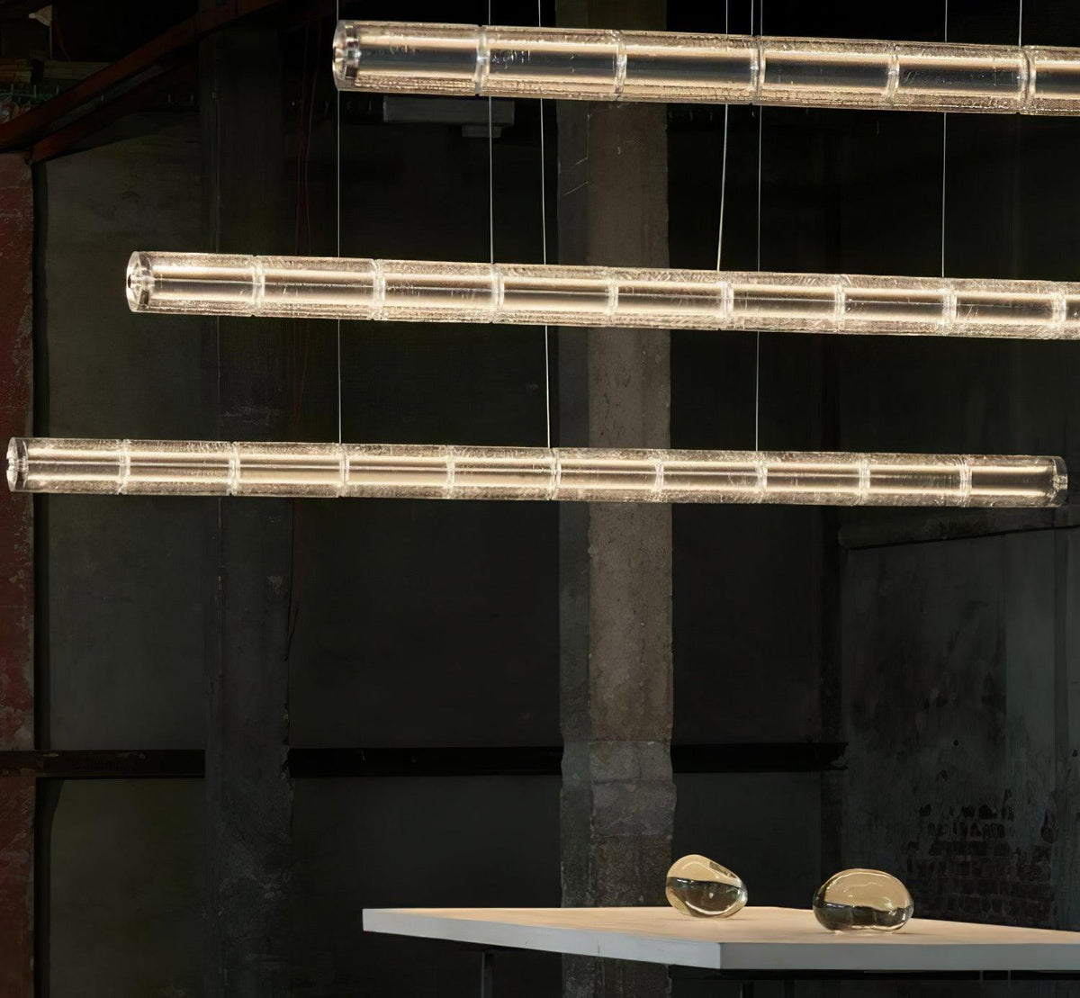 Karoa lineaire hanglamp met matglas