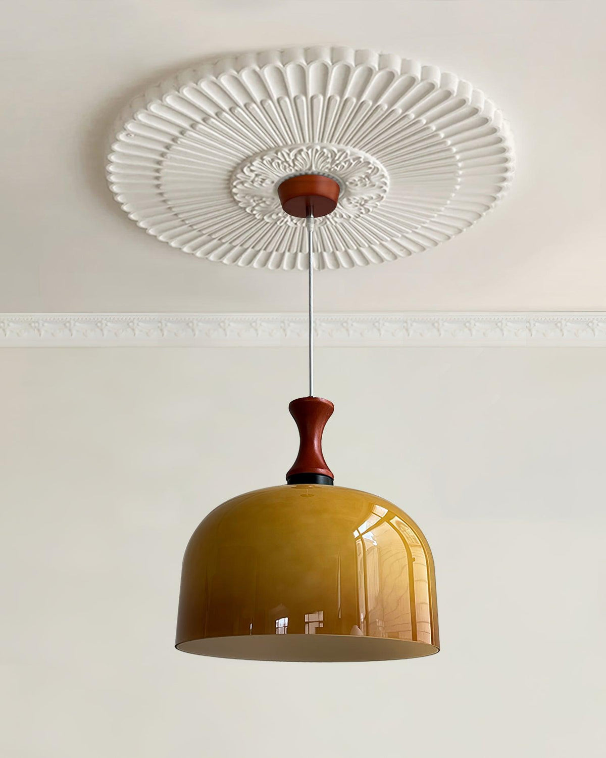 Lioraer Retro hanglamp met bruin glas