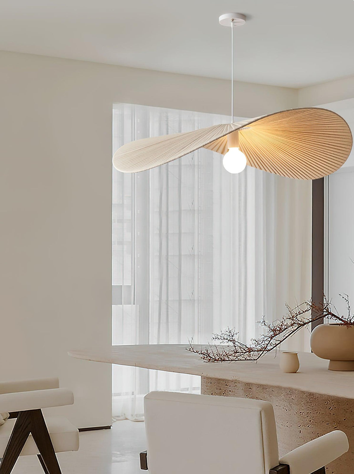 Cedrin hanglamp Wave Natuurlijk