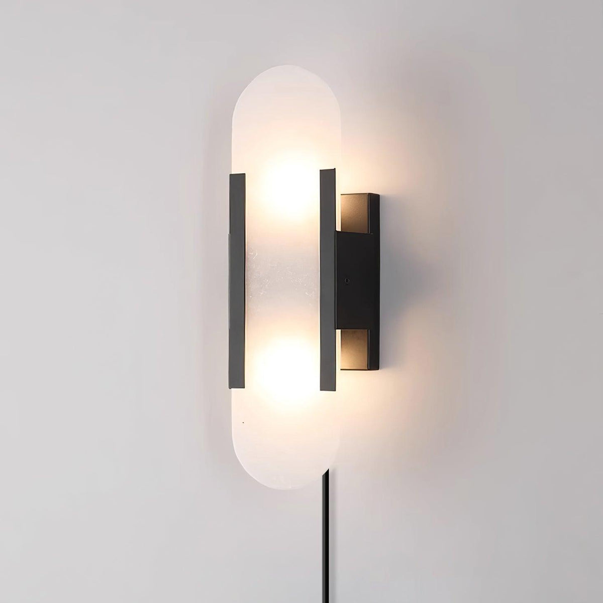 Bano Oblong albasten wandlamp met stekker