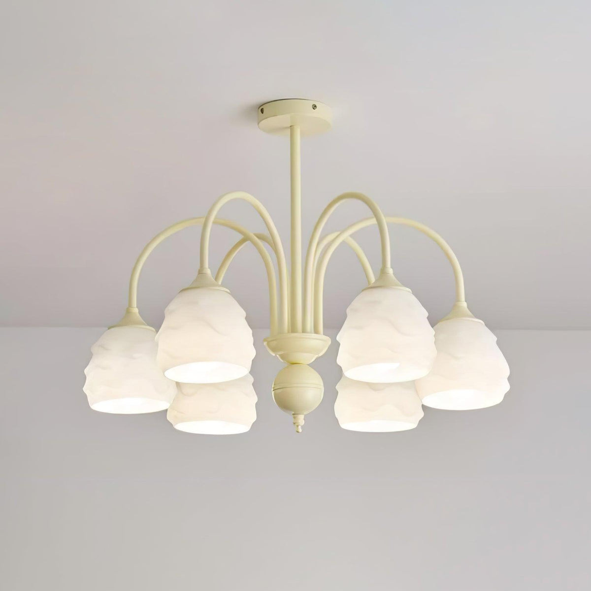 Veluissa Kroonluchter Melting Ice Cream Romig glas