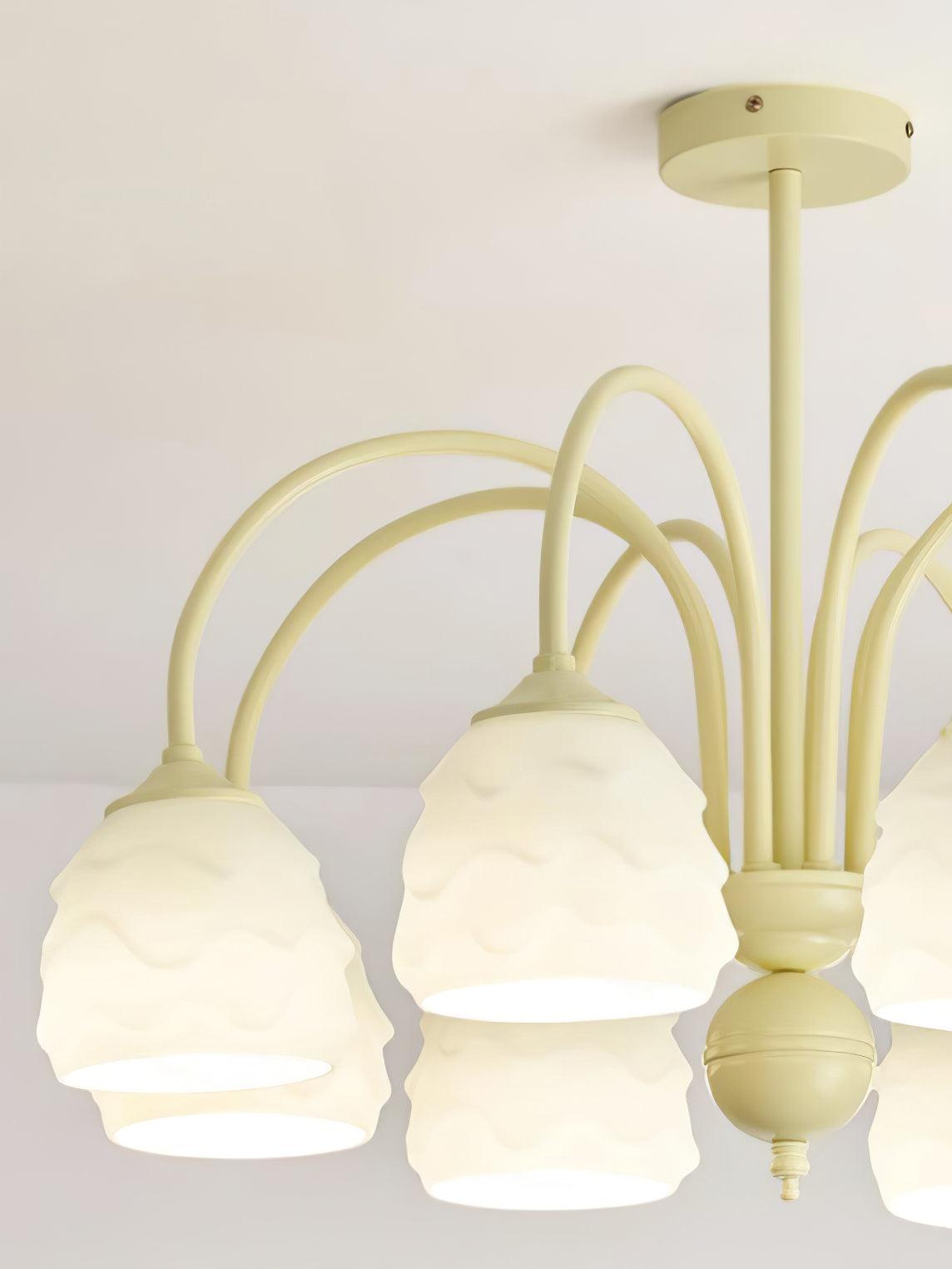Veluissa Kroonluchter Melting Ice Cream Romig glas