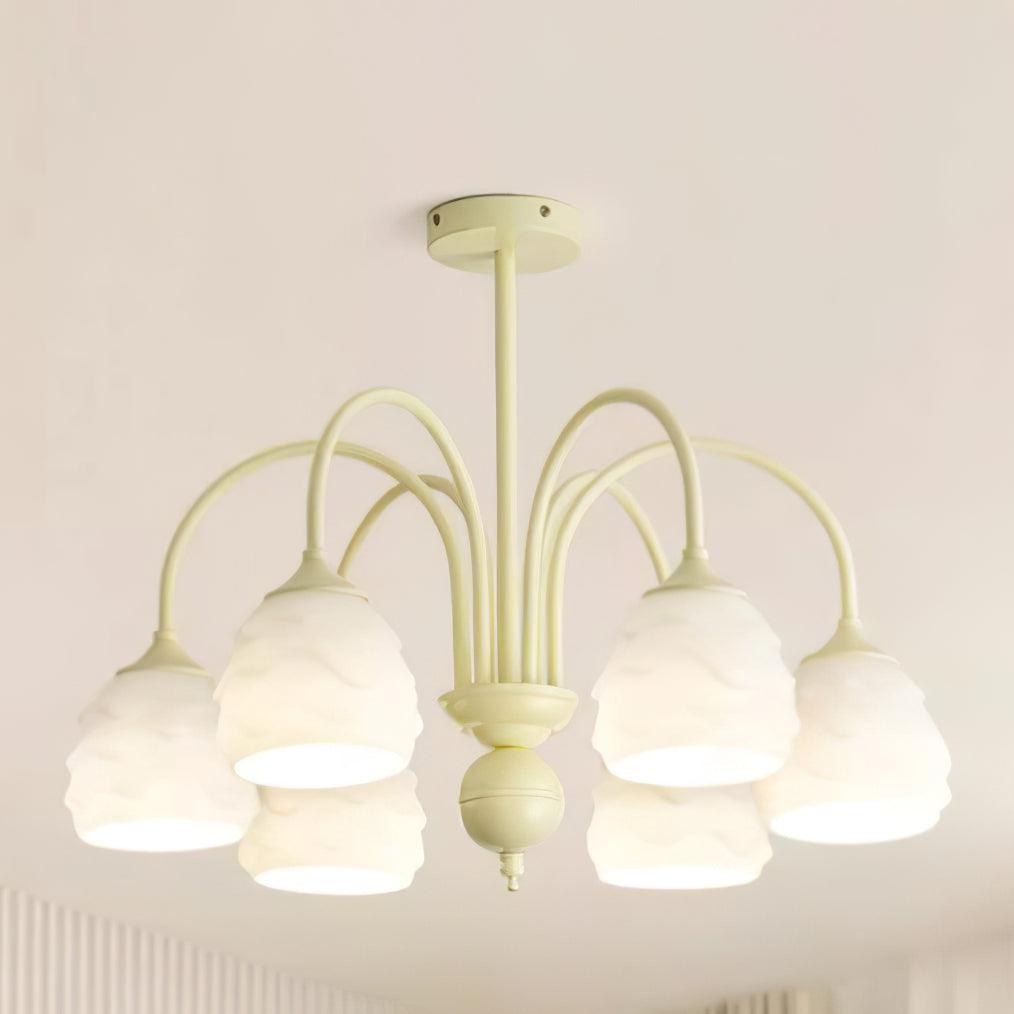 Veluissa Kroonluchter Melting Ice Cream Romig glas