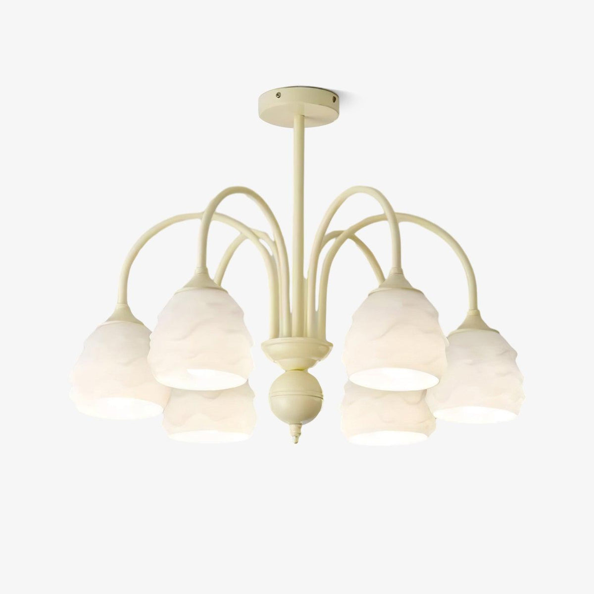 Veluissa Kroonluchter Melting Ice Cream Romig glas