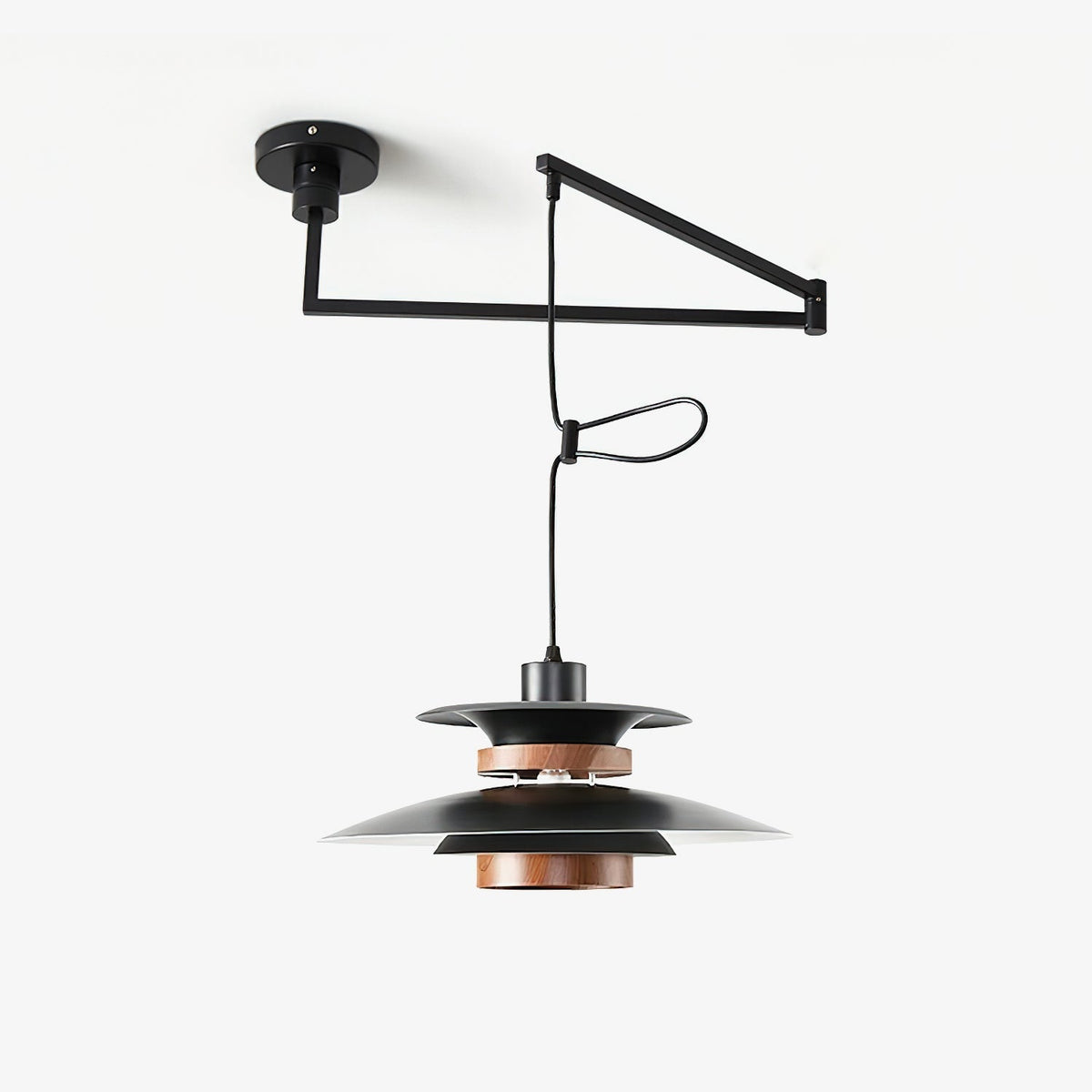 Sylania hanglamp van staal en hout