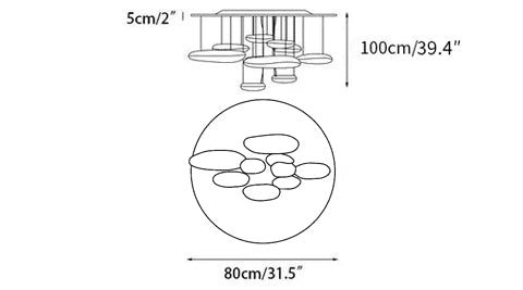Feririan plafondlamp aluminium kiezels