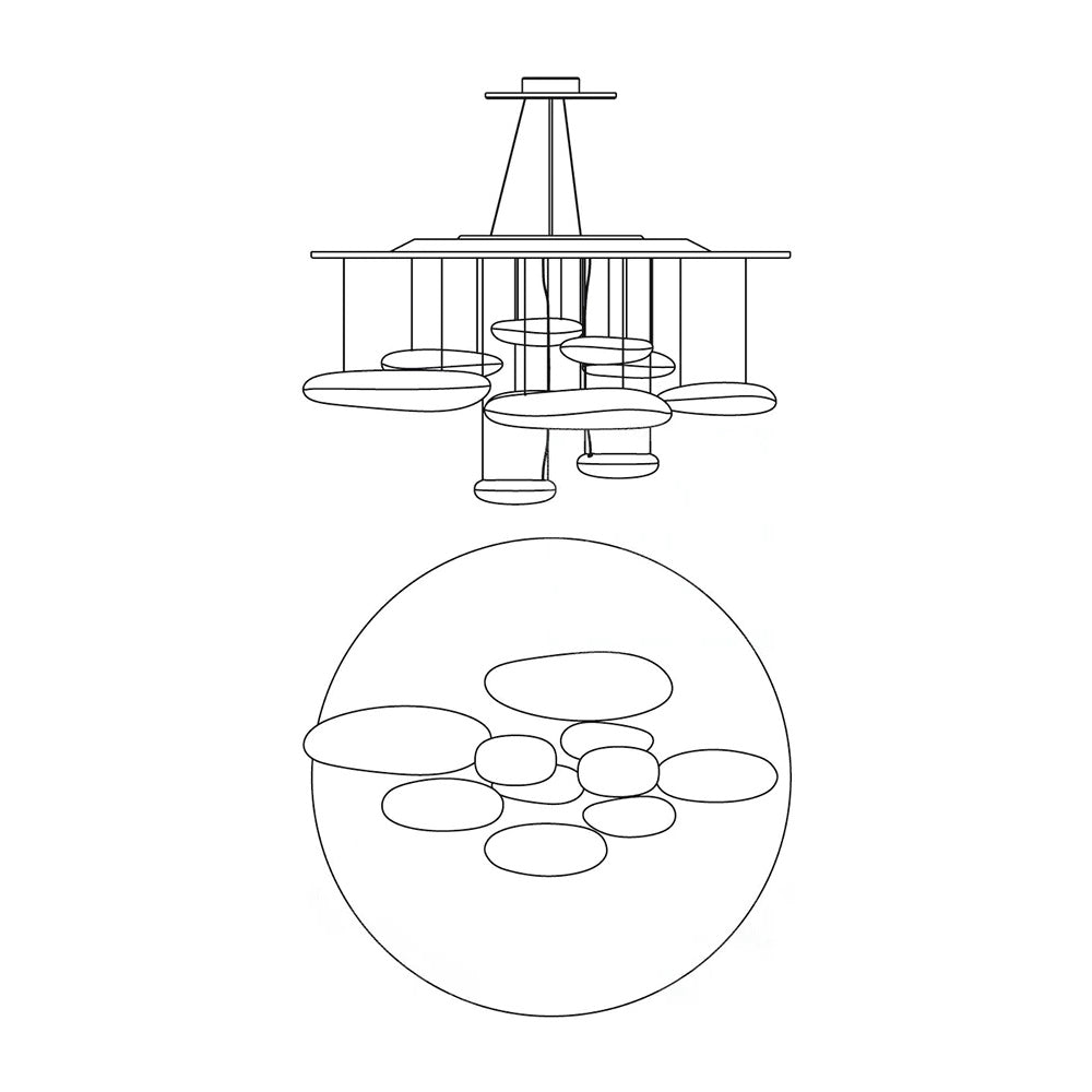 Feririan plafondlamp aluminium kiezels