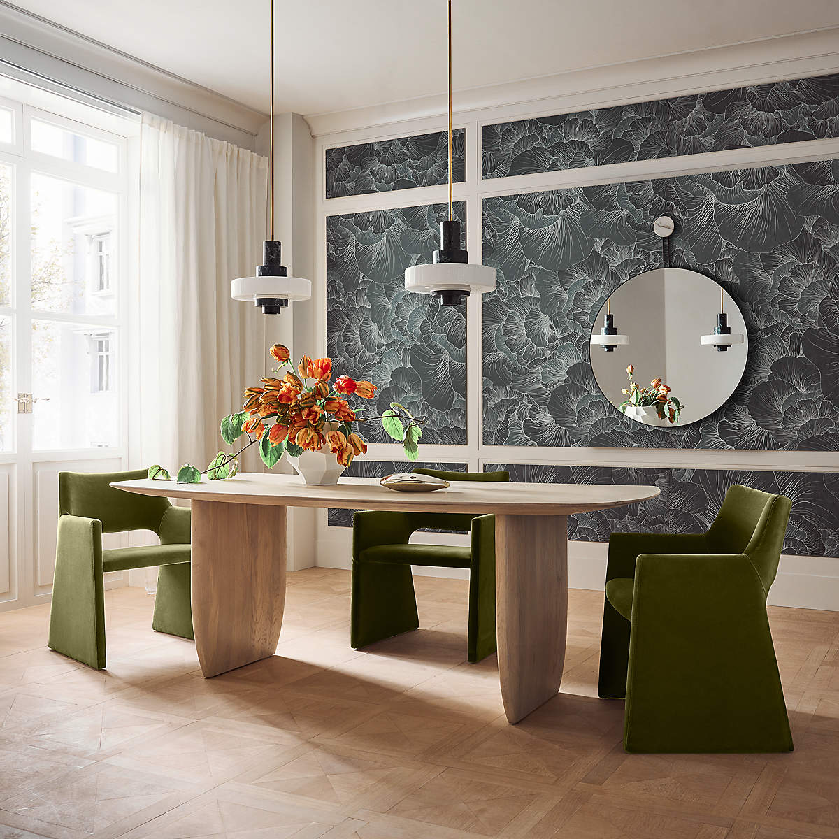 Mercury hanglamp met groen marmer