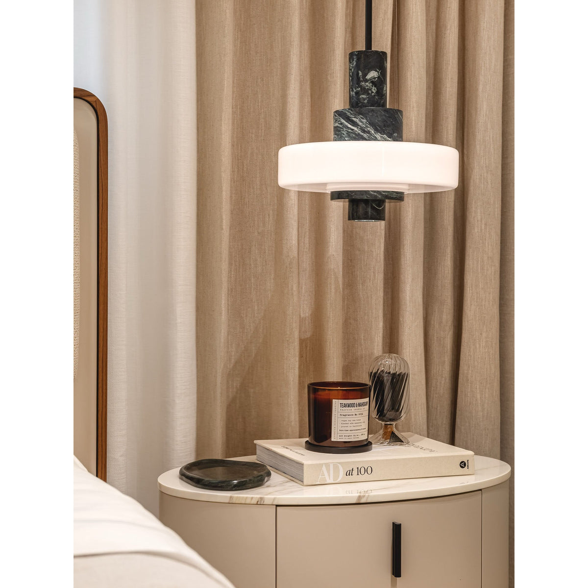 Mercury hanglamp met groen marmer