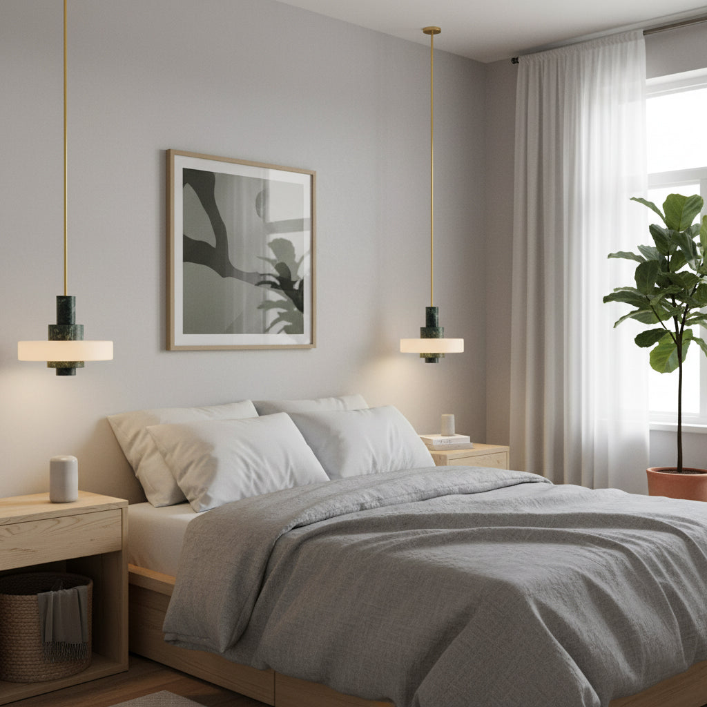 Mercury hanglamp met groen marmer
