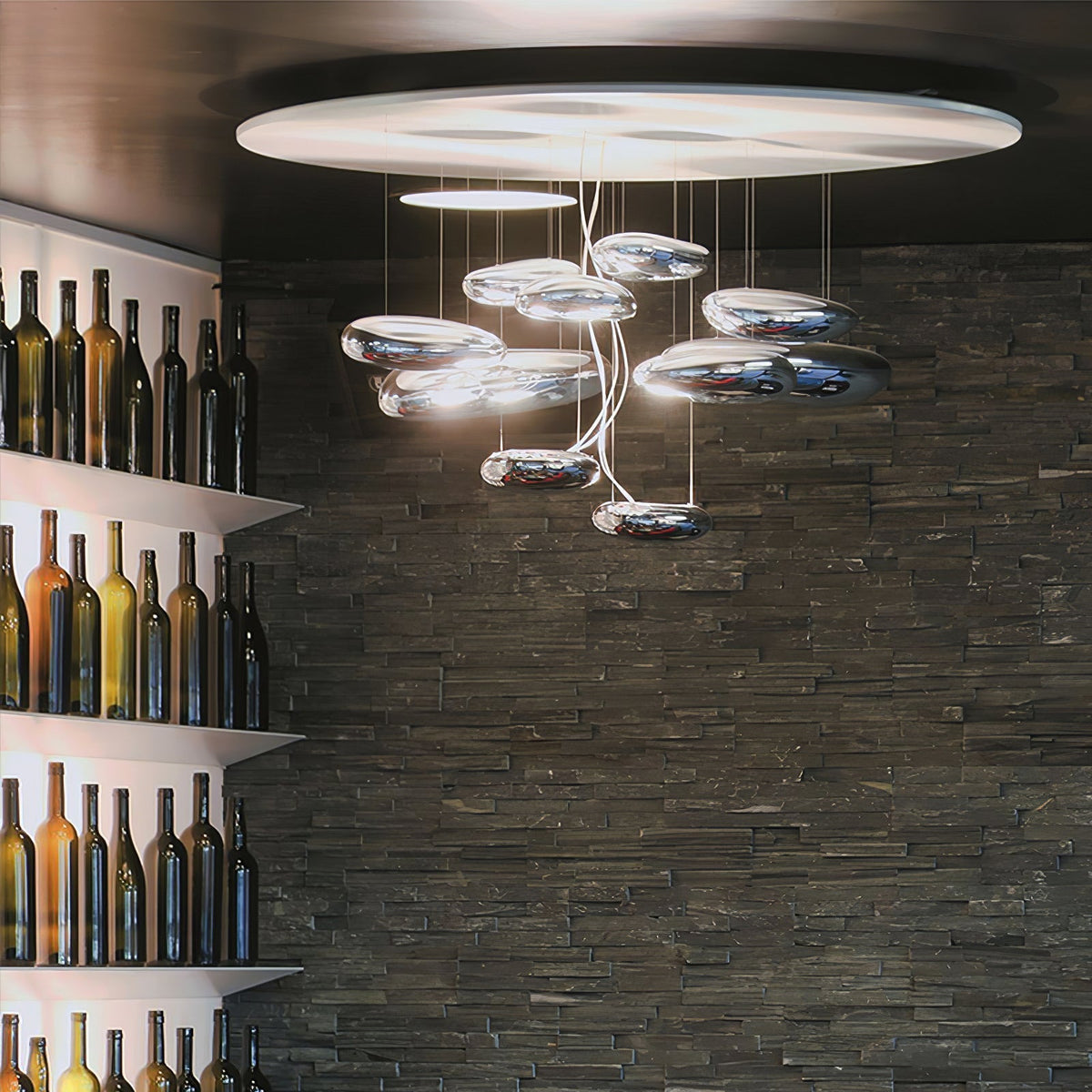 Feririan plafondlamp aluminium kiezels