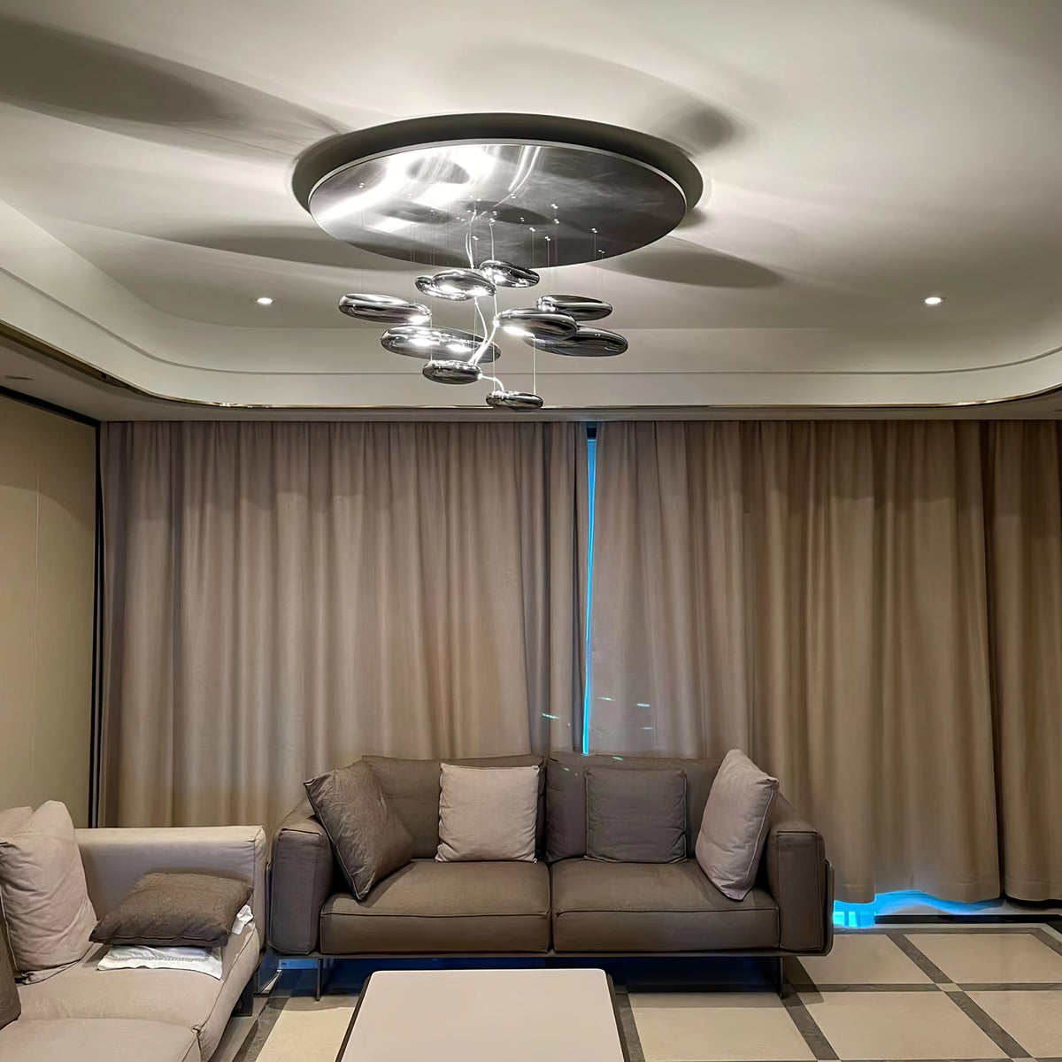 Feririan plafondlamp aluminium kiezels