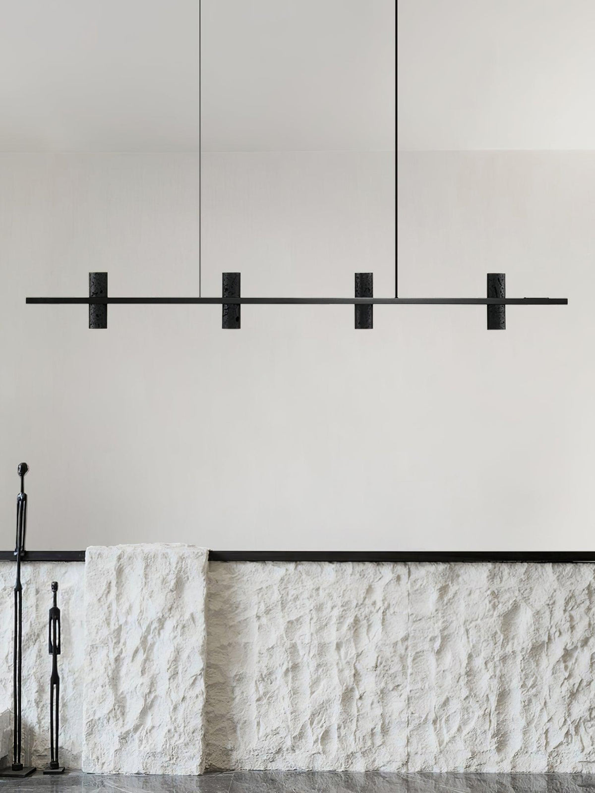 Nernis hanglamp Parallel Zwart travertin Minimalistisch Lineair