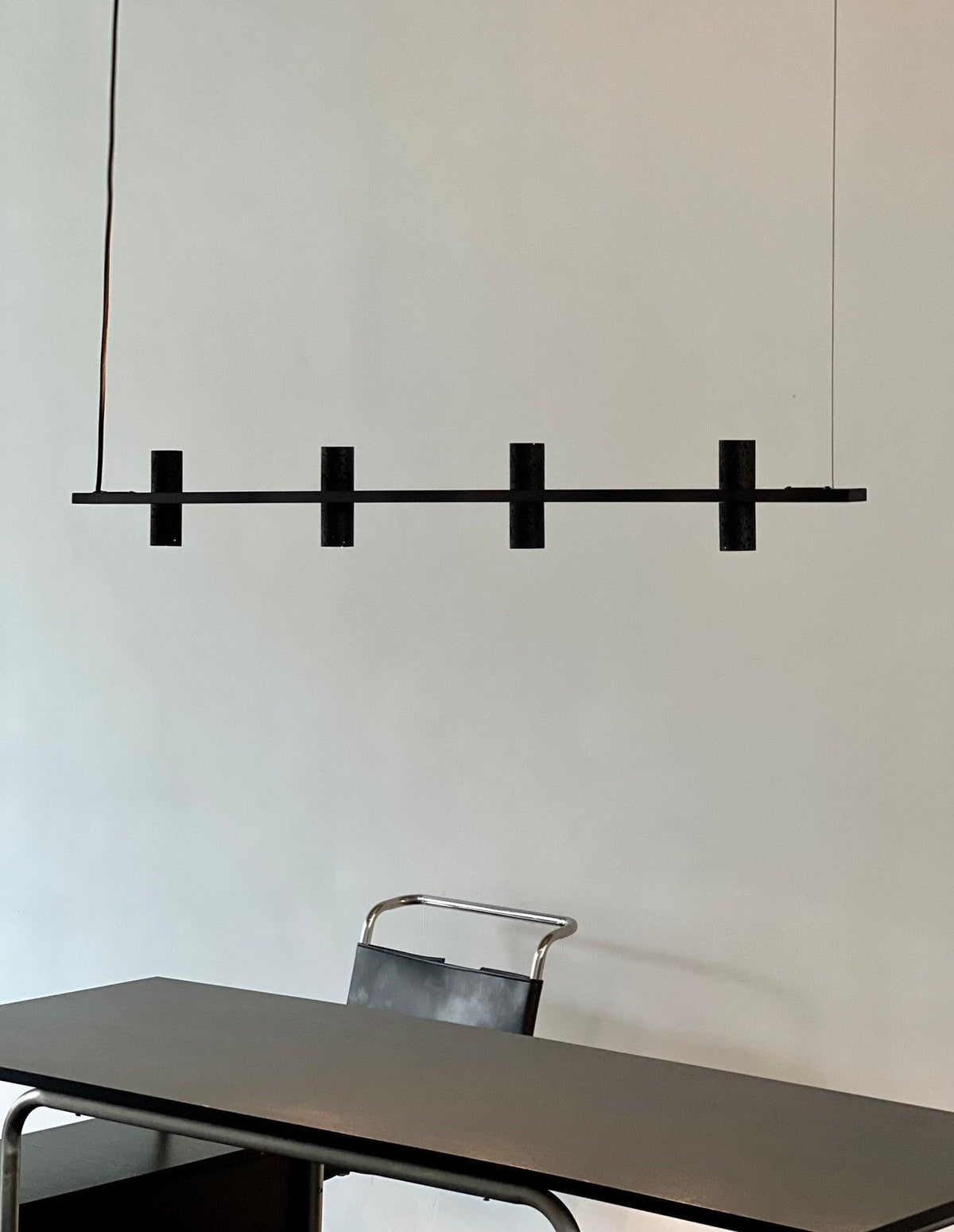 Nernis hanglamp Parallel Zwart travertin Minimalistisch Lineair